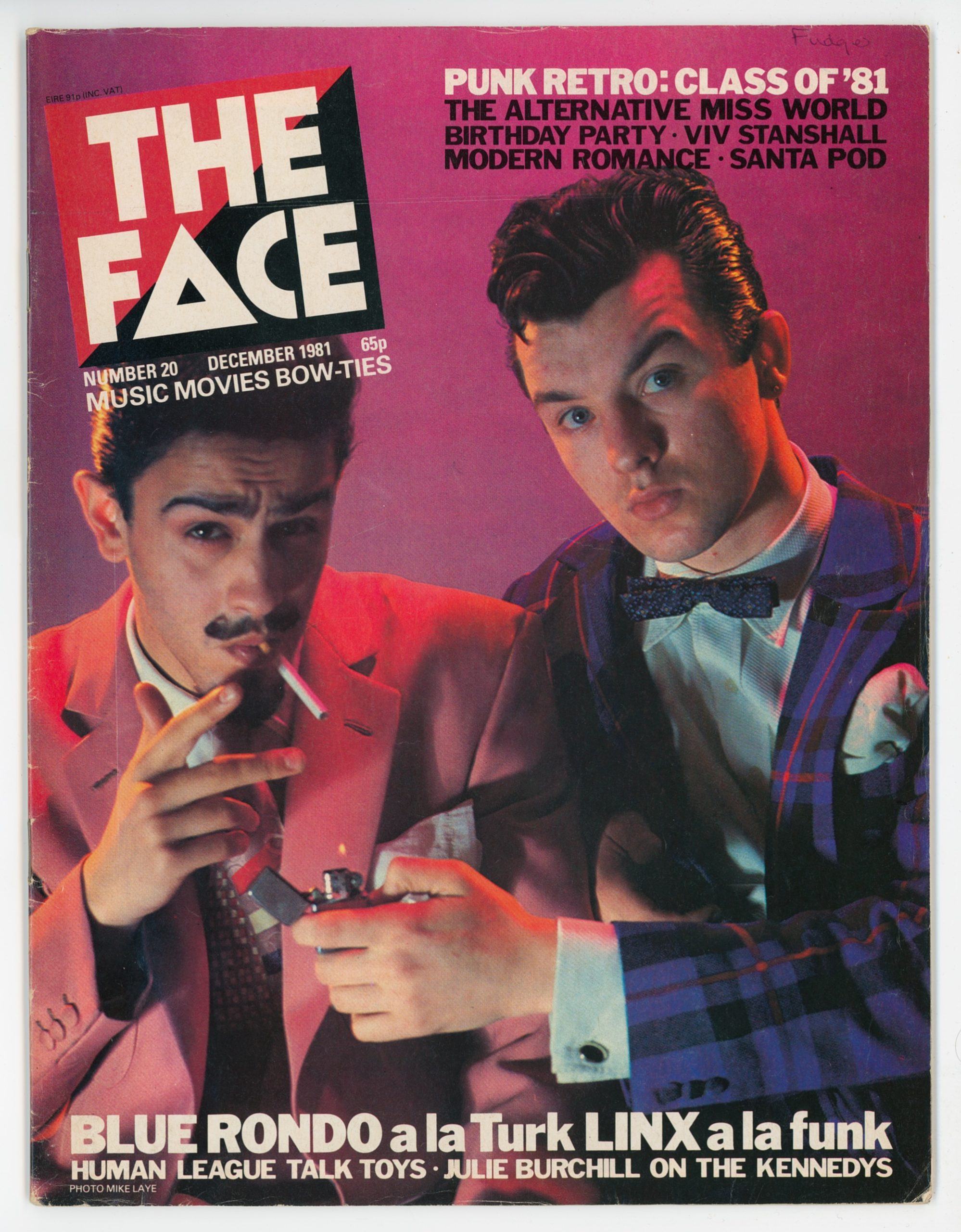 The Face, vol. 1, no. 20, December 1981. Gift of Giles Field. Design Museum Collection. Photo ©Design Museum The Face, vol. 1, no. 20, December 1981. Gift of Giles Field. Design Museum Collection. Photo courtesy of the Design Museum